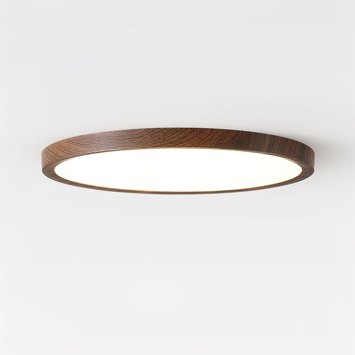 Ultradunne Ronde Plafondlamp Notenhout-Look LED Verlichting Warm Licht Woonkamer Slaapkamer Modern Design Plafond | Sulvida