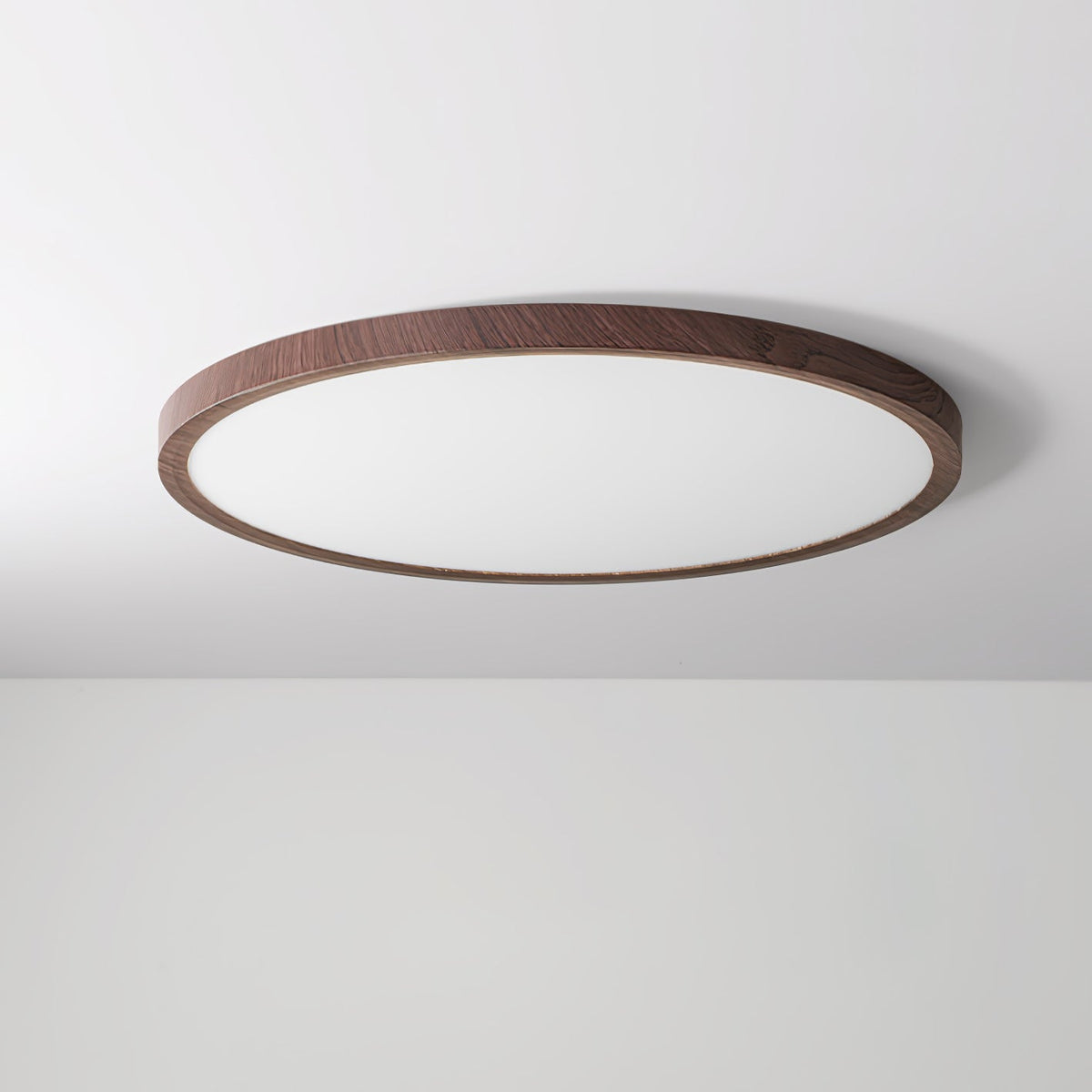 Ultradunne Ronde Plafondlamp Notenhout-Look LED Verlichting Warm Licht Woonkamer Slaapkamer Modern Design Plafond | Sulvida