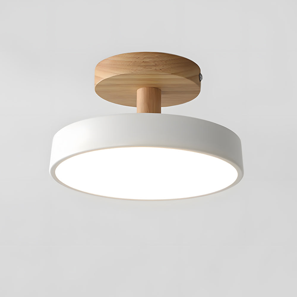 Minimalistische Plafondlamp Hout Pastel – Scandinavisch Design voor Slaapkamer Woonkamer Hal & Entree | Sulvida