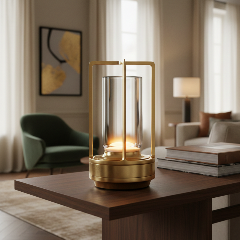 Draadloze tafellamp met kristalglas dimbaar touch oplaadbaar sfeerverlichting interieur batterij LED | Sulvida