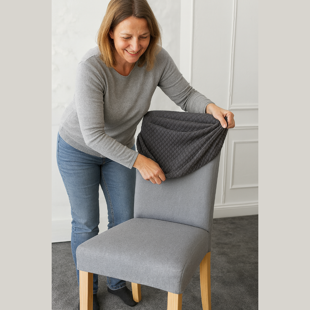 Elastische stoelhoezen set van 4 stuks voor eetkamerstoelen | Rekbaar machinewasbaar stoelbeschermhoes | Sulvida