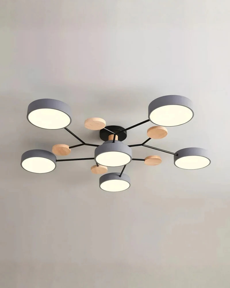 Ronde LED Plafondlamp Modern Hout en Metaal Minimalistische Plafondverlichting voor Woonkamer en Slaapkamer | Sulvida