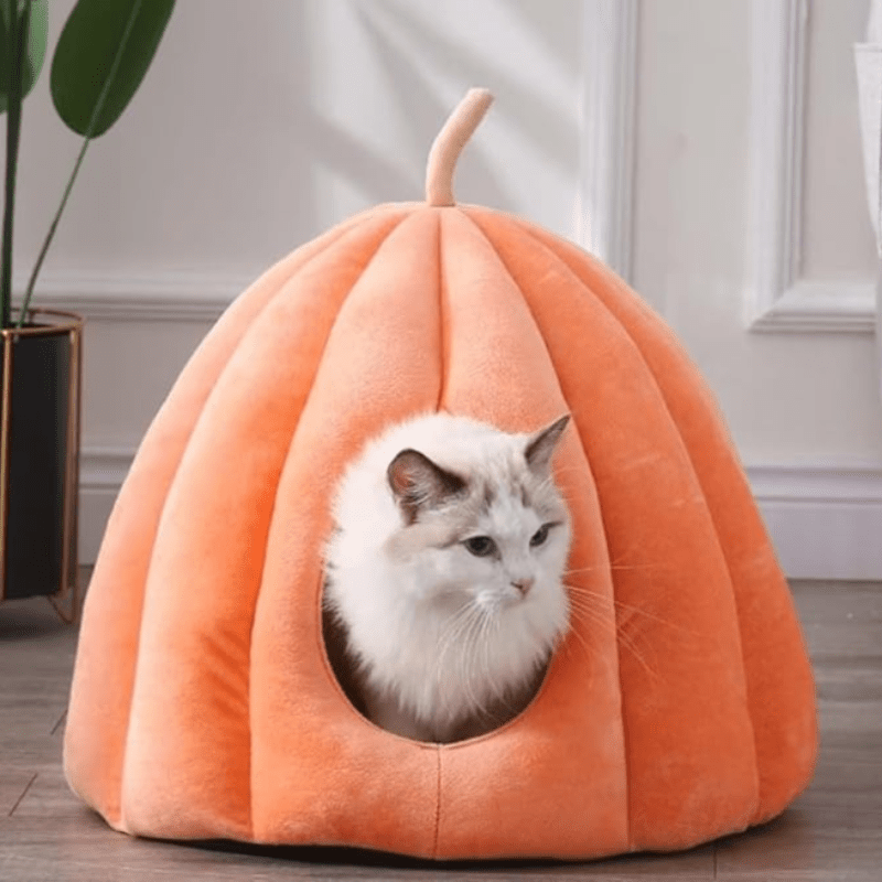 Gesloten Kattenbed Pluche Warm Knus Huisje 40×40×35cm 50×50×40cm Groen Oranje Grijs Winter Slaapplek | Sulvida
