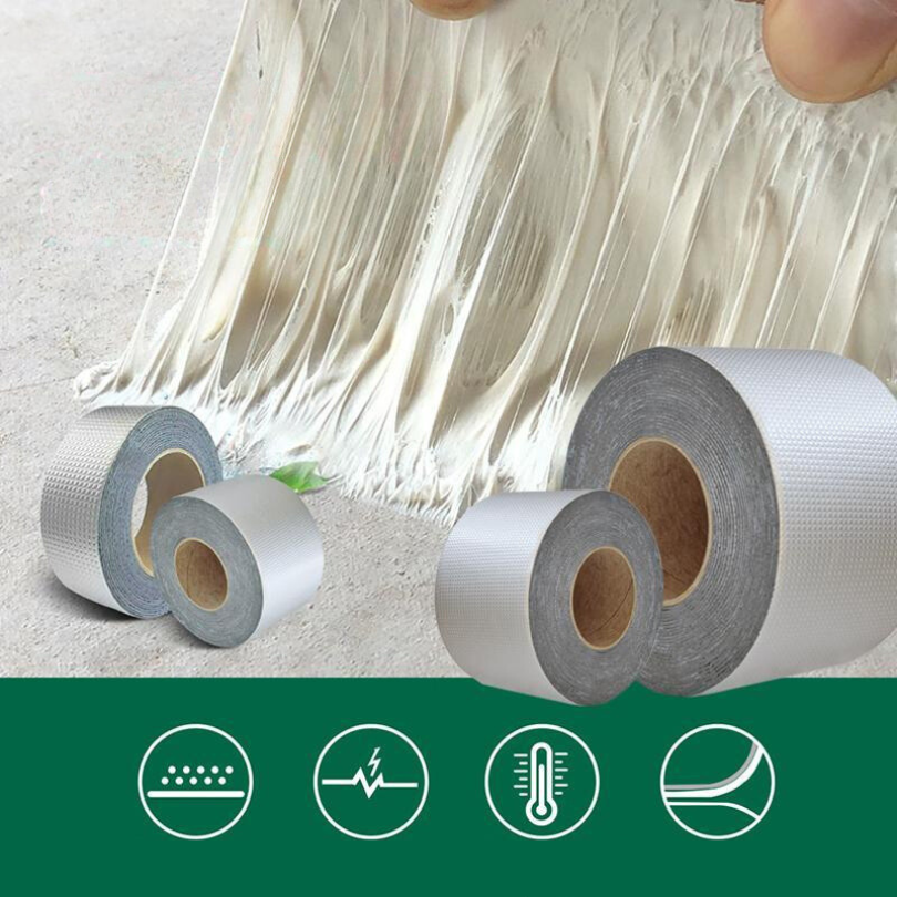 Wasserdichtes Reparaturband, selbstklebendes Dichtungsband, Leckstopp, 5cm 10cm 15cm, Komplettset, Silber, robust | Sulvida