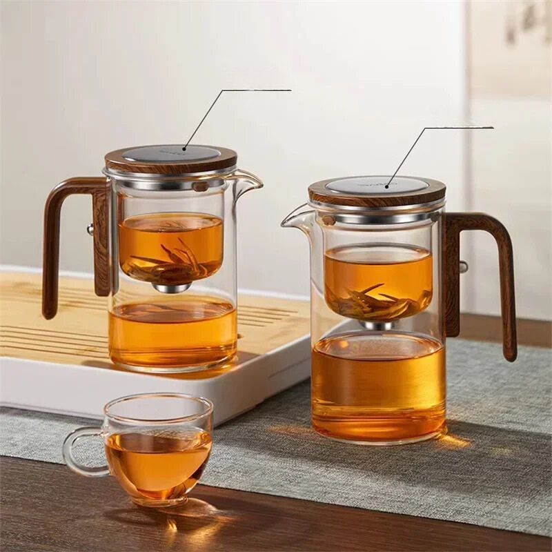 Glazen Theepot met Gescheiden Filtratie 520ml 720ml Transparant Borosilicaatglas Theezeef Losse Thee | Sulvida