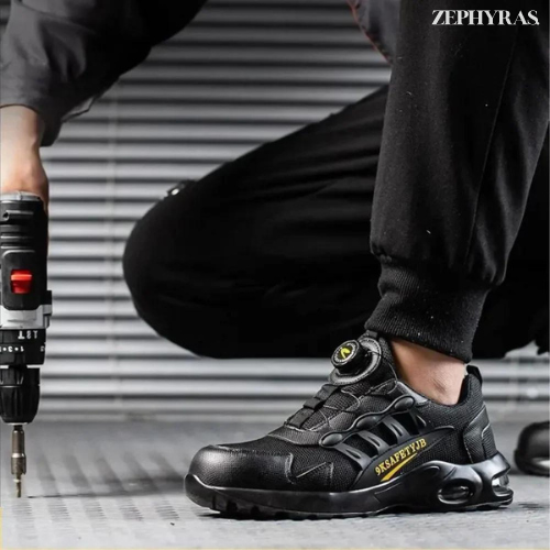 Veiligheidsschoenen voor Heren met Stalen Neus BOA Systeem Lichtgewicht Werkschoenen Antislip Beschermend | Sulvida