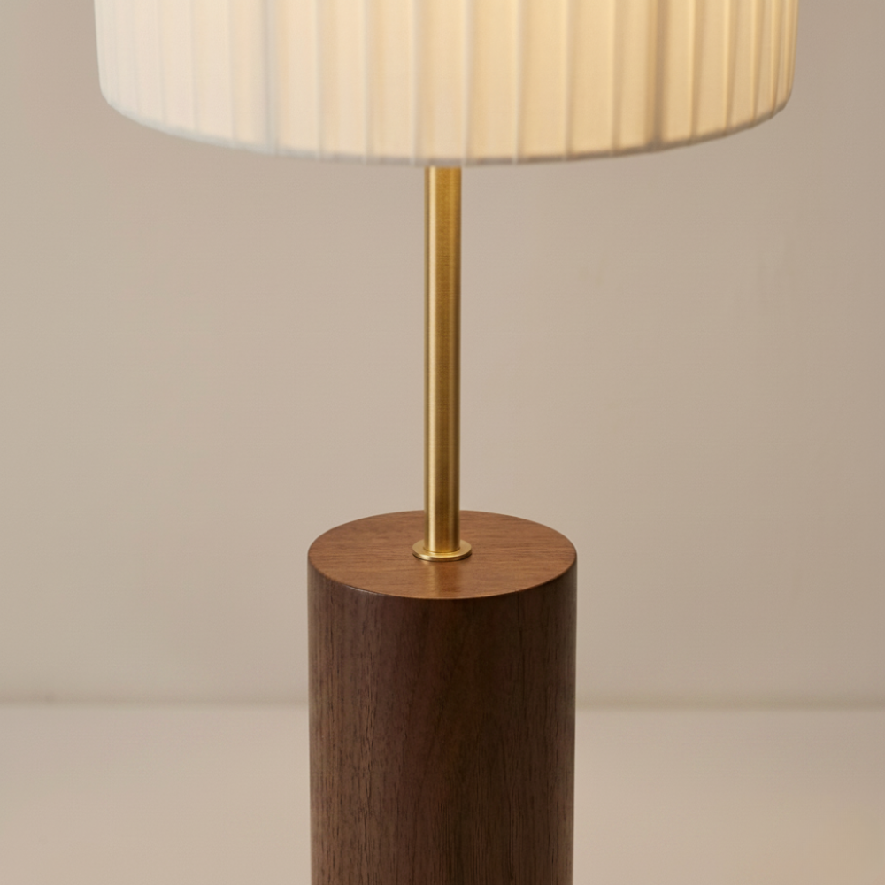 Stoffen Staande Lamp Hout Metaal 130cm E27 LED Dimbaar Sfeerlicht Woonkamer Leeshoek Scandinavisch Design | Sulvida