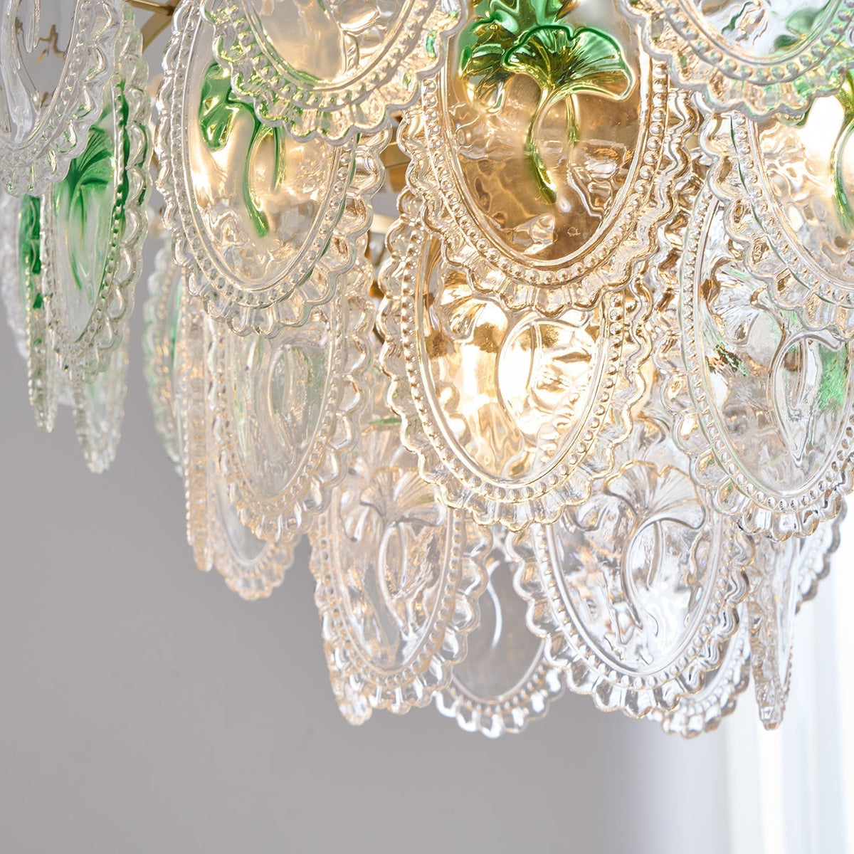 Kroonluchter met glazen parels goud meerlaags design voor woonkamer eetkamer slaapkamer luxe hanglamp E14 | Sulvida