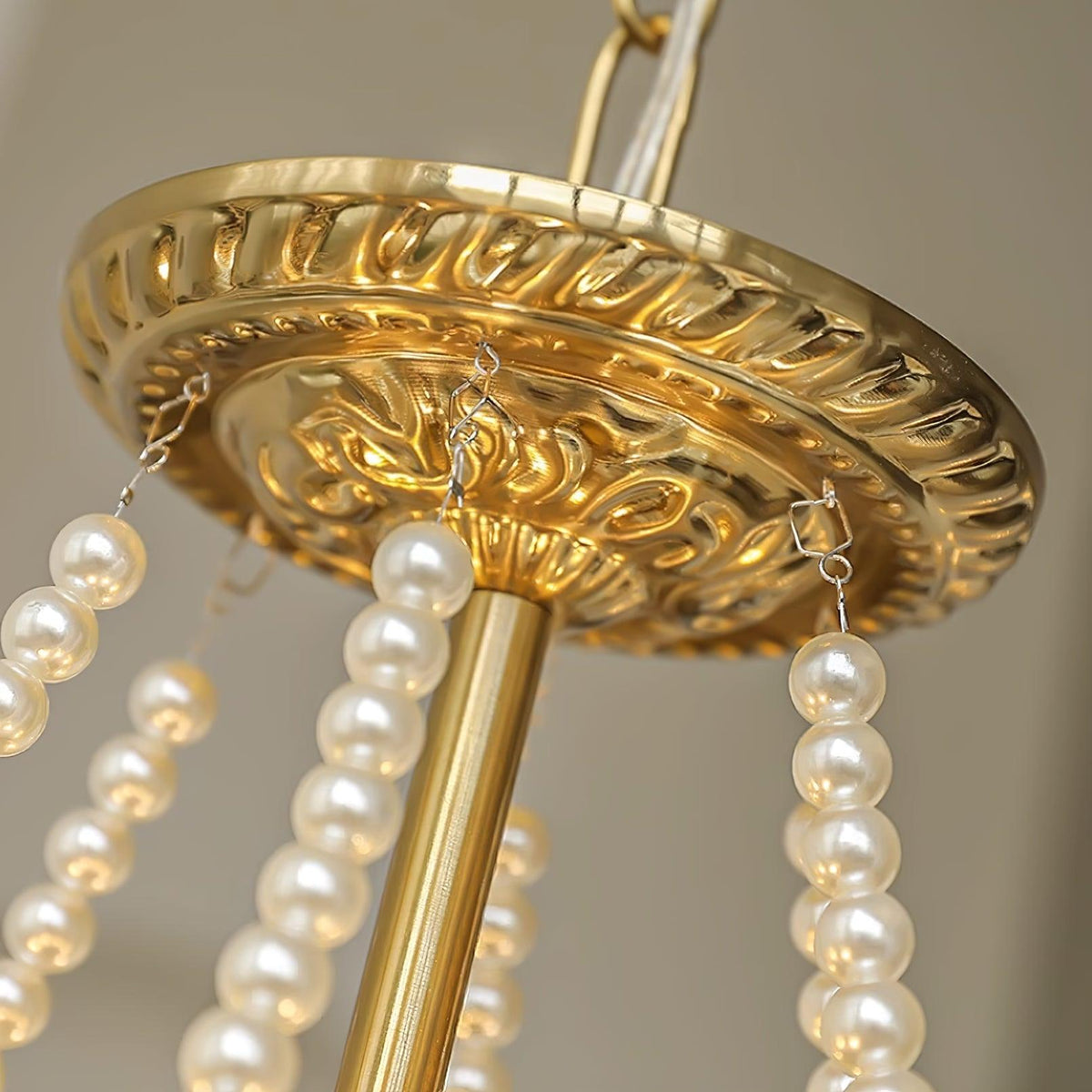Kroonluchter met glazen parels goud meerlaags design voor woonkamer eetkamer slaapkamer luxe hanglamp E14 | Sulvida