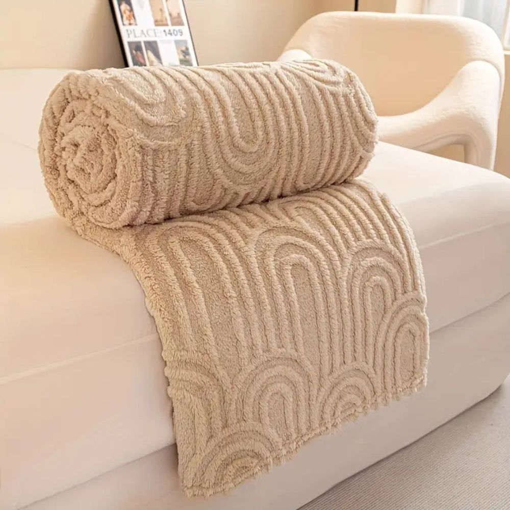 Zachte Fleece Plaid met Boogpatroon – Extra Dikke Microvezel Deken voor Bank & Bed Herfst Winter 150x200 200x230 | Sulvida