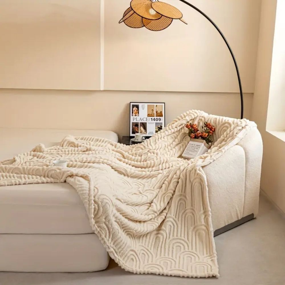 Zachte Fleece Plaid met Boogpatroon – Extra Dikke Microvezel Deken voor Bank & Bed Herfst Winter 150x200 200x230 | Sulvida