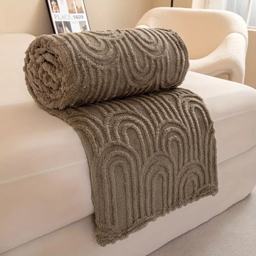 Zachte Fleece Plaid met Boogpatroon – Extra Dikke Microvezel Deken voor Bank & Bed Herfst Winter 150x200 200x230 | Sulvida