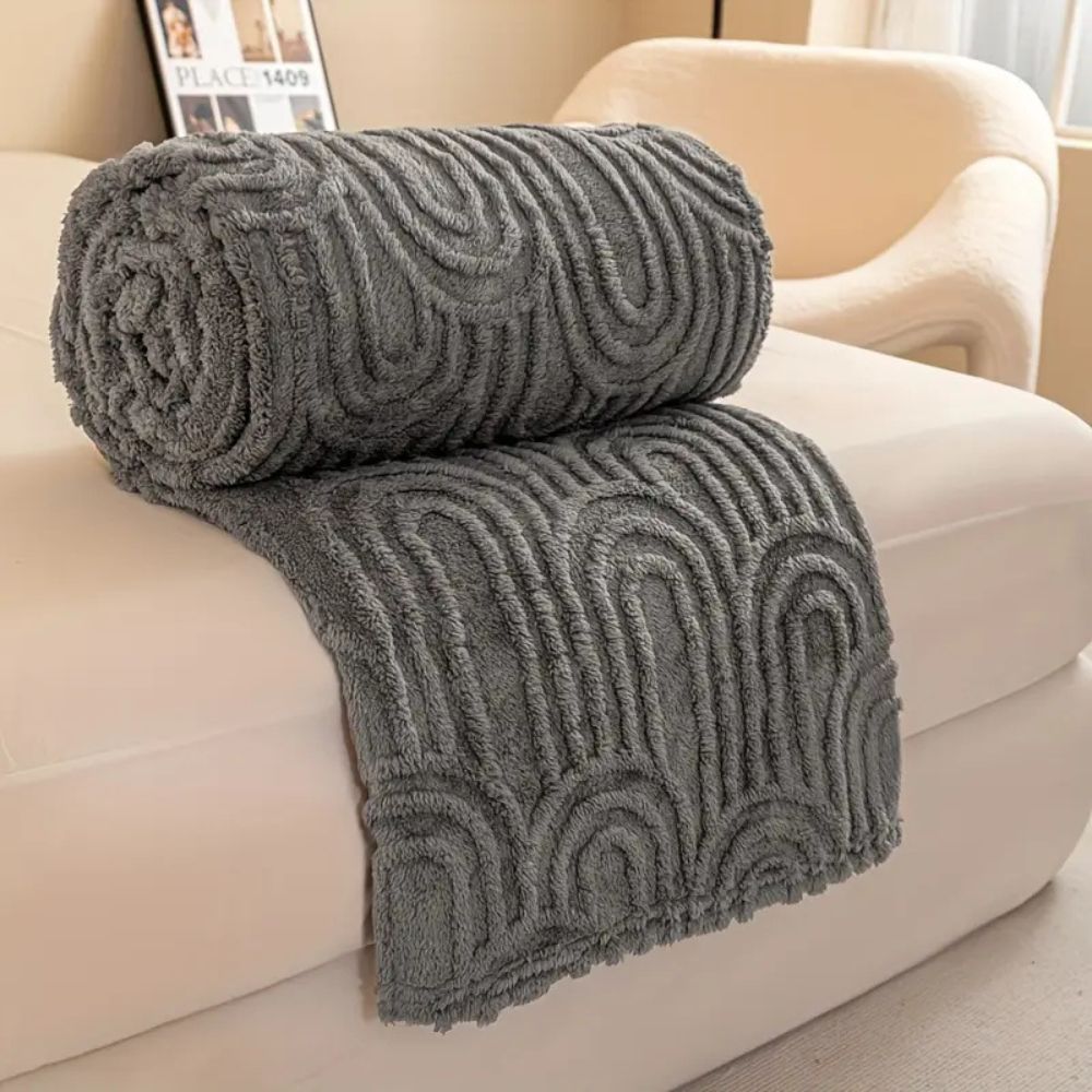 Zachte Fleece Plaid met Boogpatroon – Extra Dikke Microvezel Deken voor Bank & Bed Herfst Winter 150x200 200x230 | Sulvida