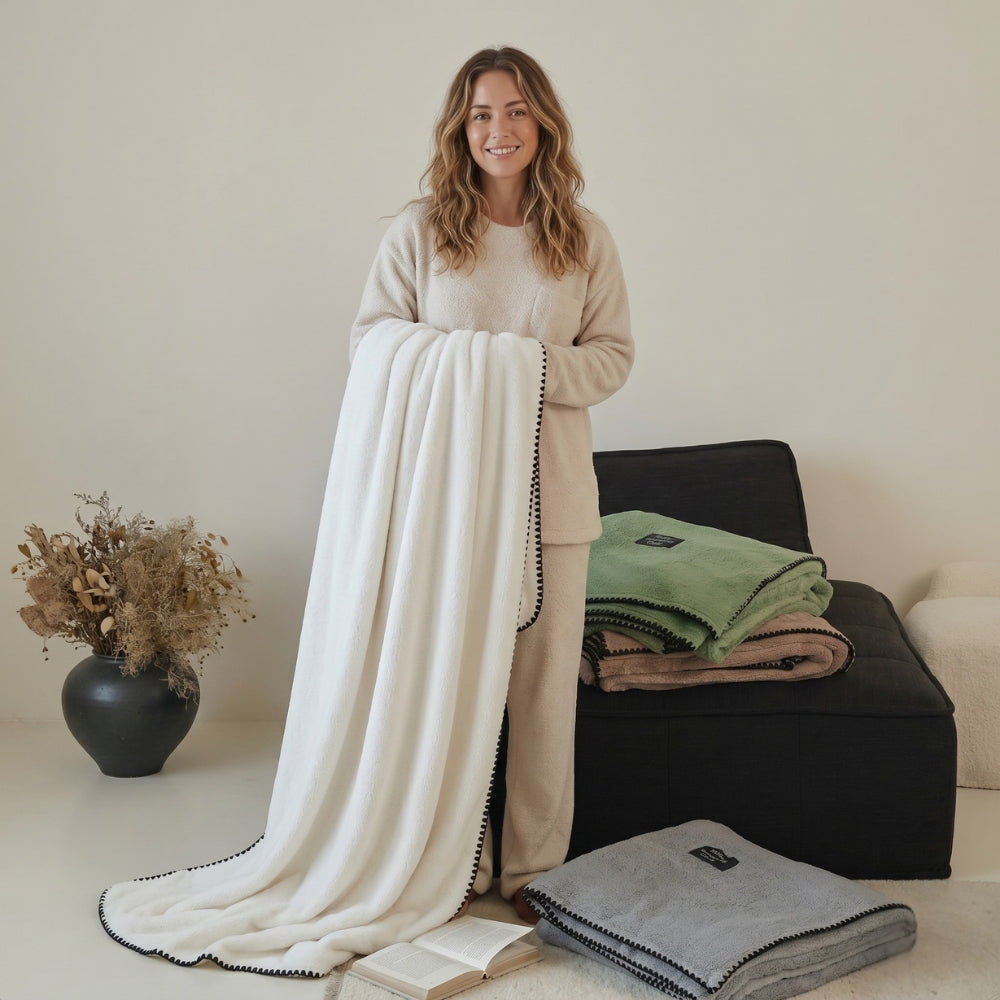 Bouclé Winterdeken Microvezel 320g – Zacht Fleece Plaid voor Bed Bank Herfst Winter Slaapkamer Woonkamer | Sulvida