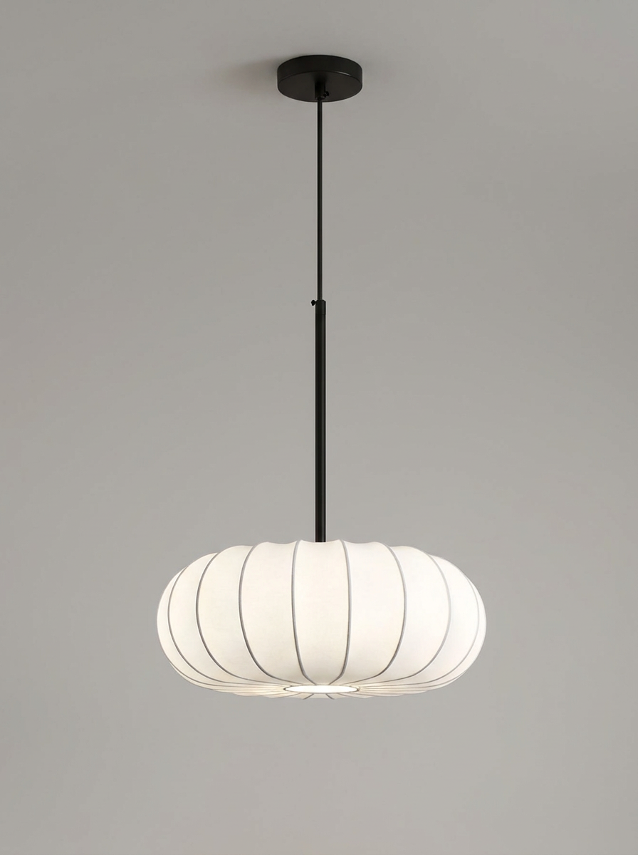 Handgeweven Zijden Hanglamp Rond E27 Verstelbaar 30-60cm Eetkamer Bar Wabi-Sabi Stijl Minimalistisch | Sulvida