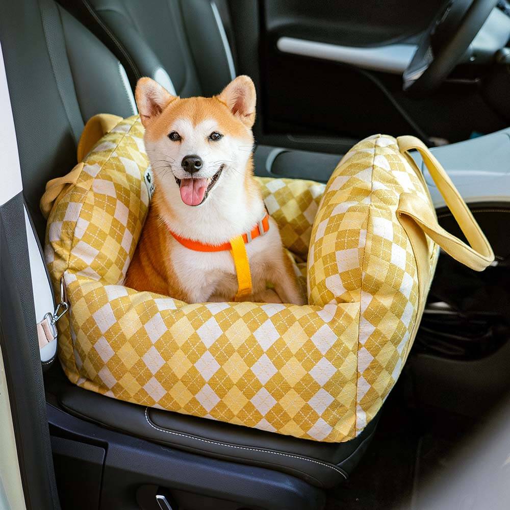 Autostoel voor Honden met Veiligheidsgordel Zacht Reiskussen Wasbare Hoes Comfort Thuis en Onderweg Bescherming | Sulvida