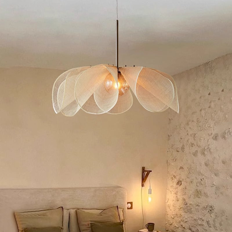 Hanglamp met Stoffen Kap E27 Verstelbare Kabel 150cm Vintage Stijl Woonkamer Slaapkamer Eetkamer Verlichting | Sulvida