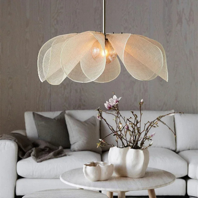 Hanglamp met Stoffen Kap E27 Verstelbare Kabel 150cm Vintage Stijl Woonkamer Slaapkamer Eetkamer Verlichting | Sulvida