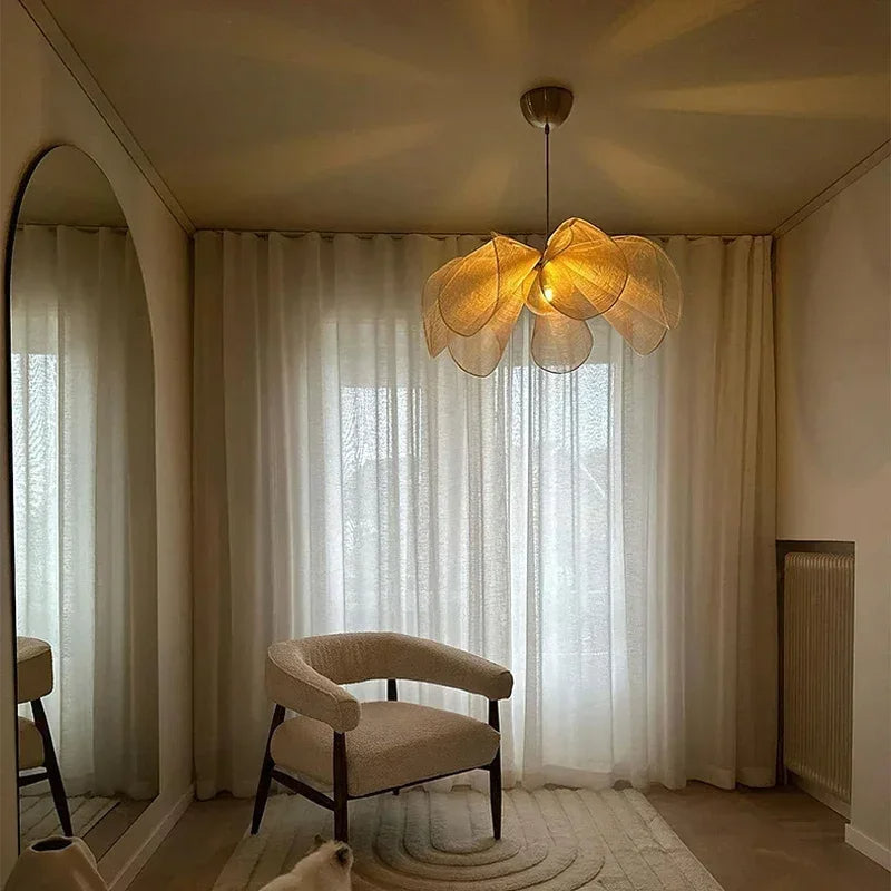 Hanglamp met Stoffen Kap E27 Verstelbare Kabel 150cm Vintage Stijl Woonkamer Slaapkamer Eetkamer Verlichting | Sulvida
