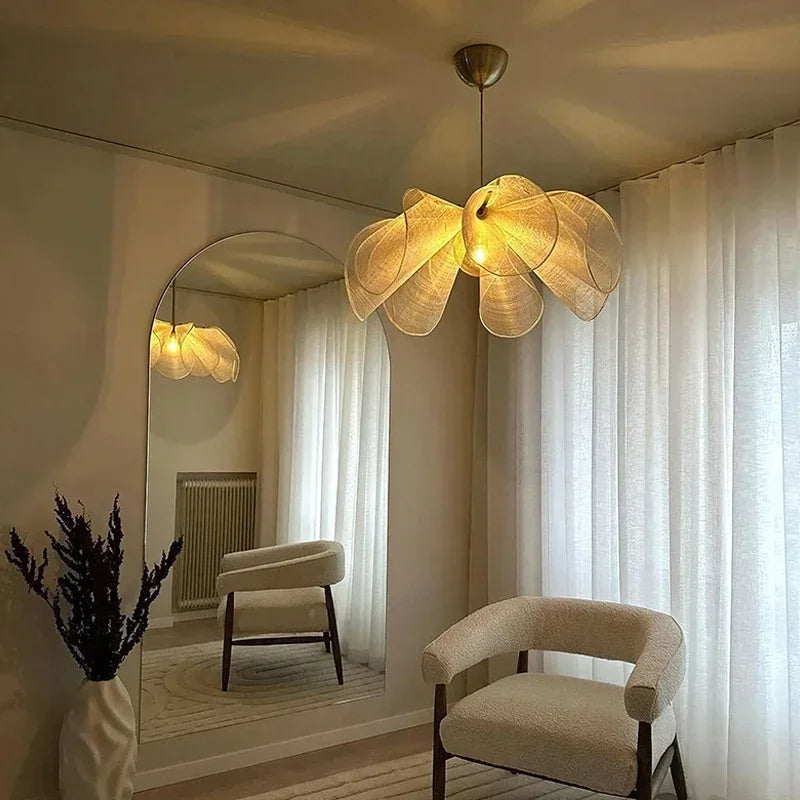 Hanglamp met Stoffen Kap E27 Verstelbare Kabel 150cm Vintage Stijl Woonkamer Slaapkamer Eetkamer Verlichting | Sulvida