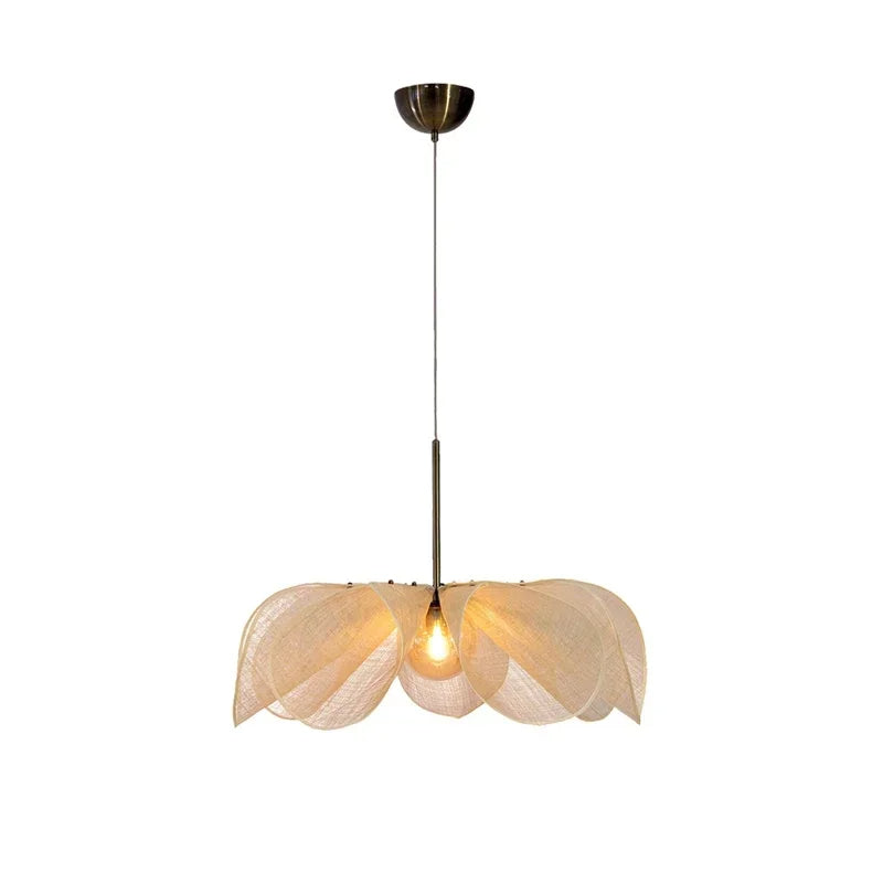 Hanglamp met Stoffen Kap E27 Verstelbare Kabel 150cm Vintage Stijl Woonkamer Slaapkamer Eetkamer Verlichting | Sulvida