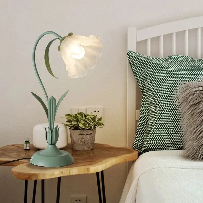 Tafellamp Bloemenmotief Metalen Voet E27 Fitting Romantische Nachtkastverlichting Woonkamer Bureau Slaapkamer | Sulvida
