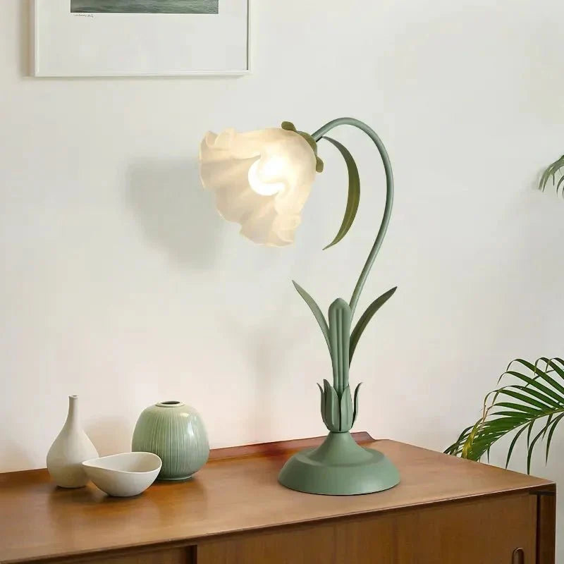 Tafellamp Bloemenmotief Metalen Voet E27 Fitting Romantische Nachtkastverlichting Woonkamer Bureau Slaapkamer | Sulvida