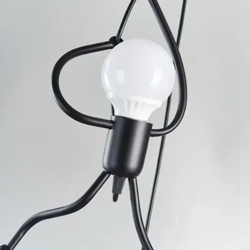 Hanglamp Figuur Metalen Silhouet Zwart Sculptuur Design voor Woonkamer Restaurant Kinderkamer Eetkamer | Sulvida