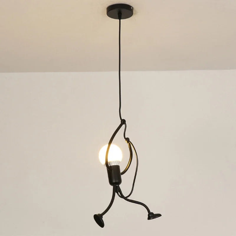 Hanglamp Figuur Metalen Silhouet Zwart Sculptuur Design voor Woonkamer Restaurant Kinderkamer Eetkamer | Sulvida