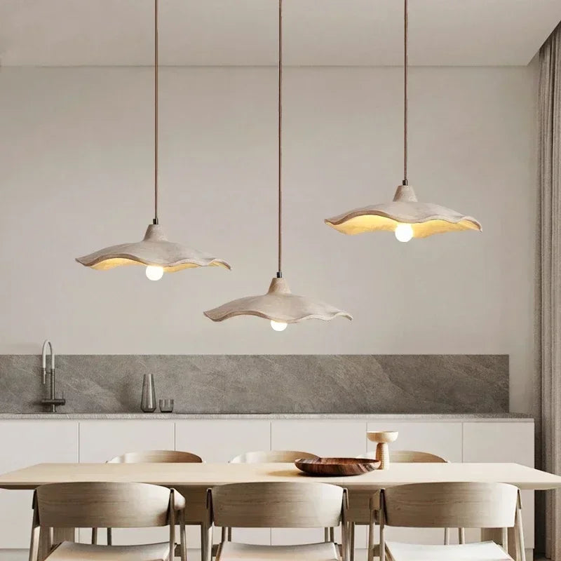Betonnen Hanglamp met Golvende Rand Keramiek voor Eetkamer Woonkamer Slaapkamer Entree Werkkamer Moderne Verlichting | Sulvida