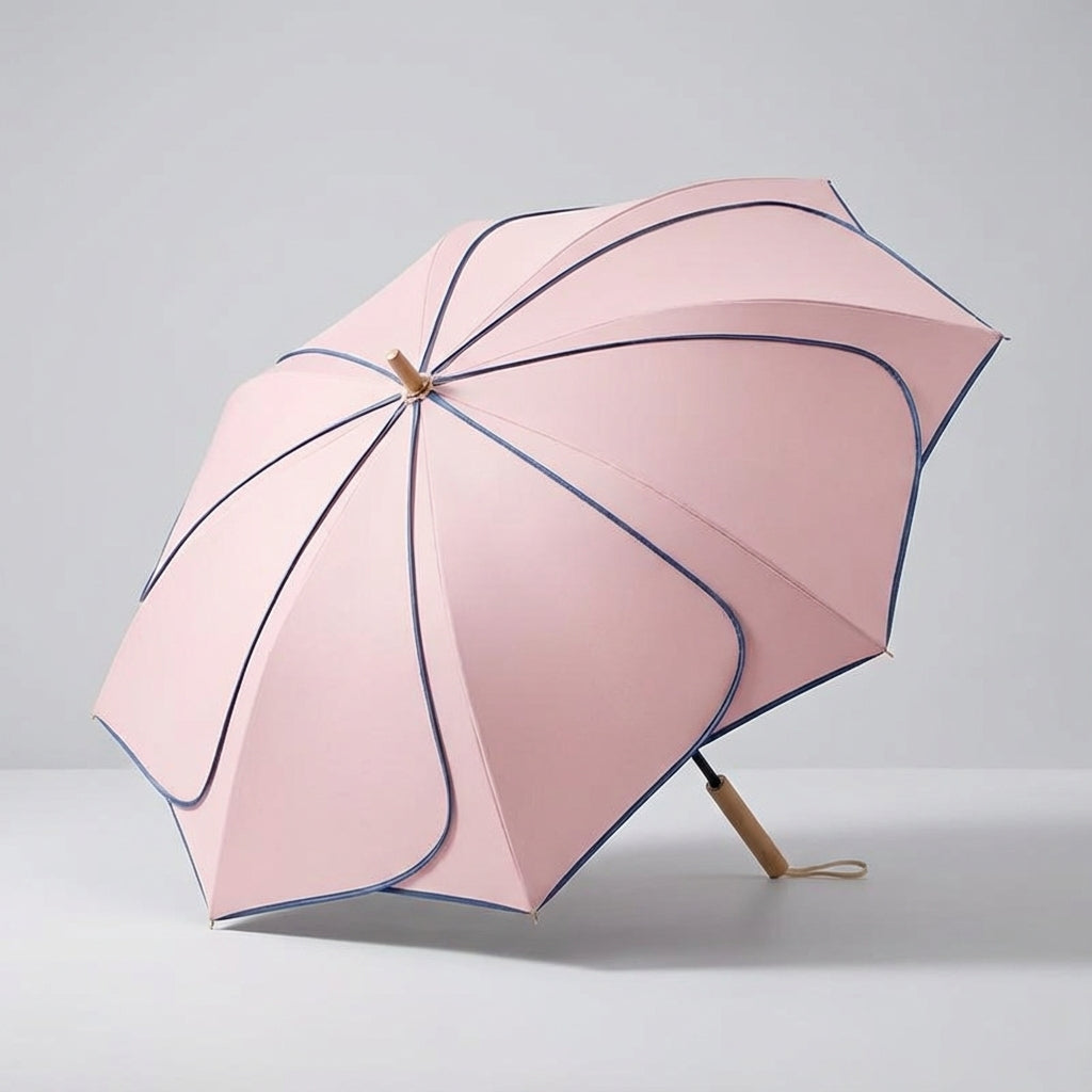 Dames Paraplu met Bloemblad-Design – Waterbestendige UV-Bescherming Wandelparaplu voor Regen en Zon Dagelijks | Sulvida