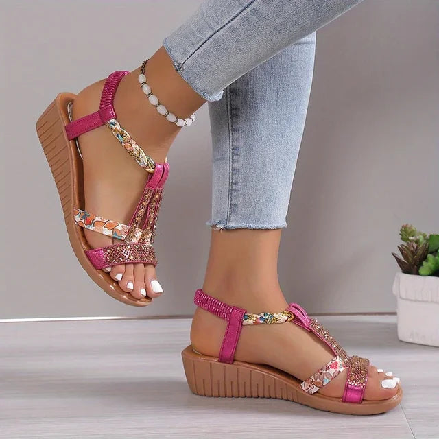 Dames sleehaksandalen met gewelfde zool comfortabel elegant zomerschoeisel voor warme dagen diverse kleuren | Sulvida