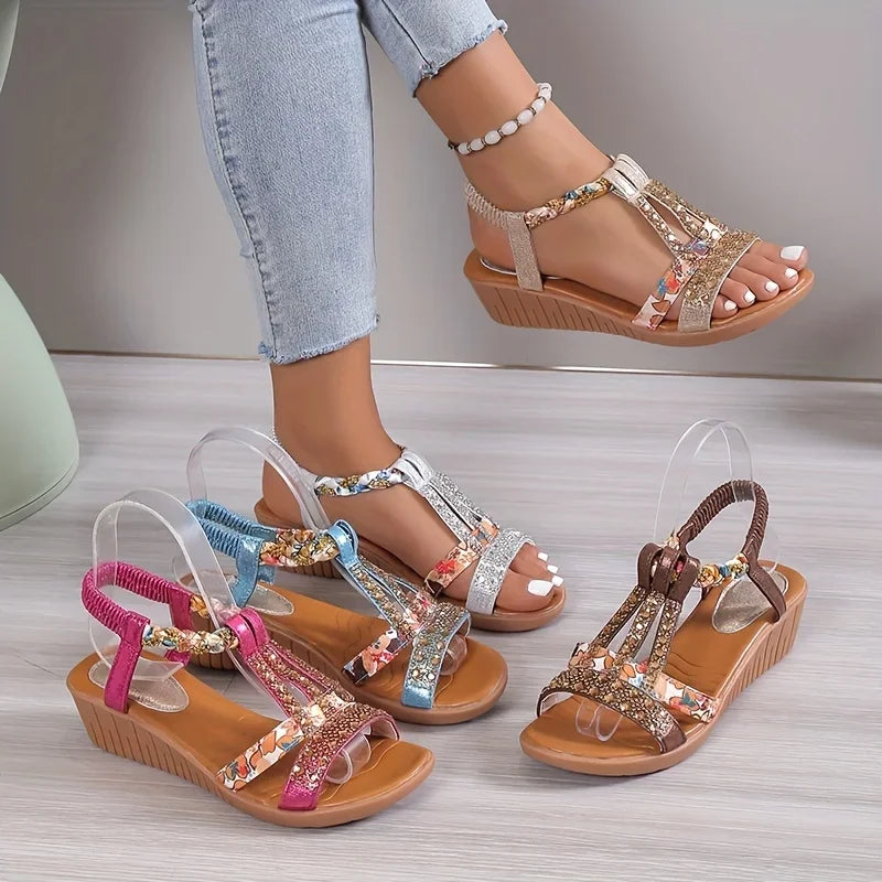 Dames sleehaksandalen met gewelfde zool comfortabel elegant zomerschoeisel voor warme dagen diverse kleuren | Sulvida