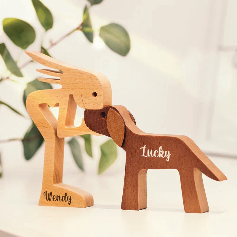 Houten Dierenfiguurtje Personaliseerbaar Huisdier Kat Hond 13×15cm Handgemaakt Decoratief Cadeau Interieurstuk | Sulvida