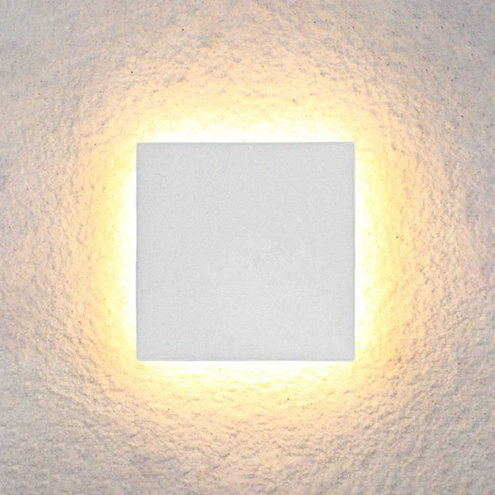 Minimalistische LED Wandlamp Metaal Buiten Binnen Wit Zwart Rond Vierkant Tuin Hal Verlichting Modern Design | Sulvida