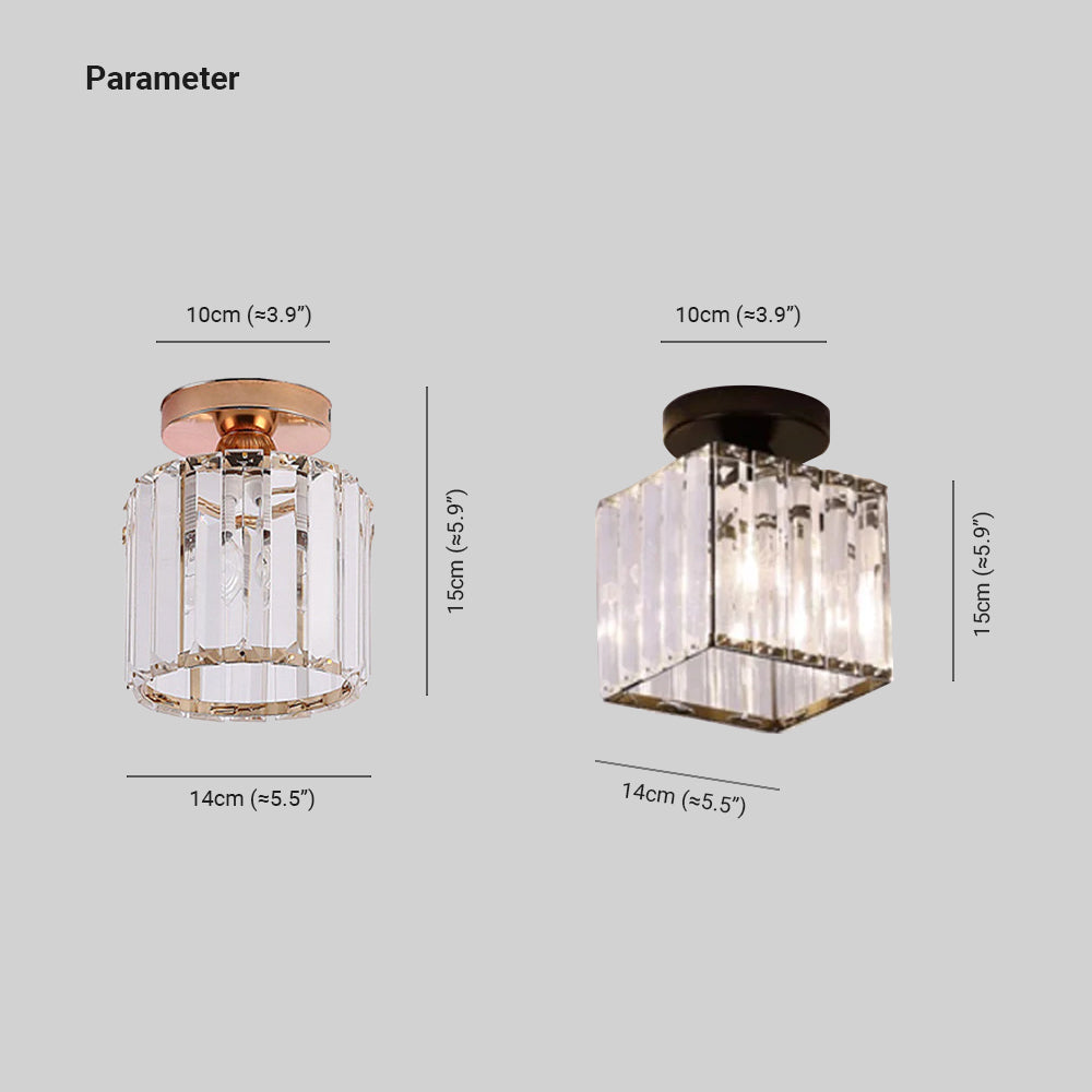 Plafondlamp met Kristal Diffuser LED Dimbaar 3 Lichtstanden Woonkamer Slaapkamer Modern Design Metaal Acryl | Sulvida