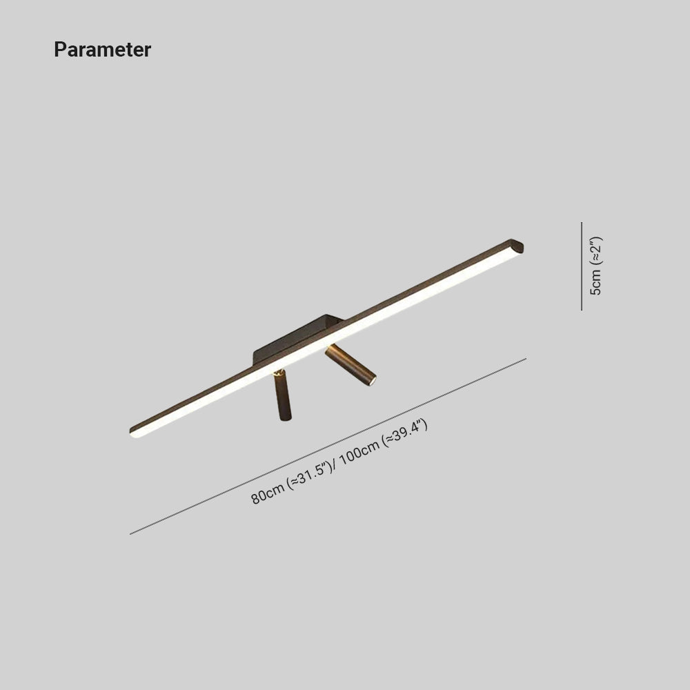 Lineaire LED Plafondlamp Zwart met Verstelbare Spots Modern Interieur Design Woonkamer Eetkamer 80-100cm | Sulvida