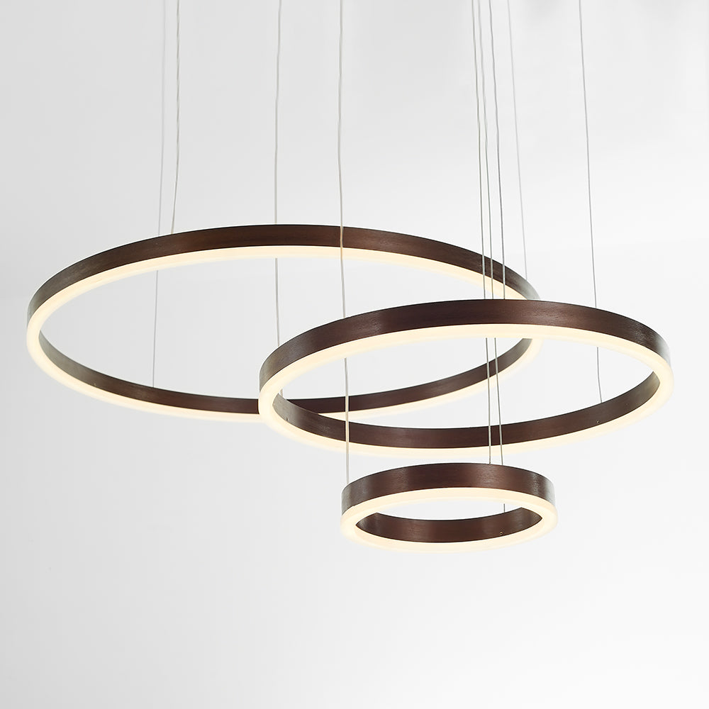 Hanglamp Metalen Ringen Zwart Goud Koffie LED Modern Dimbaar Eettafel Woonkamer Slaapkamer Verstelbaar | Sulvida