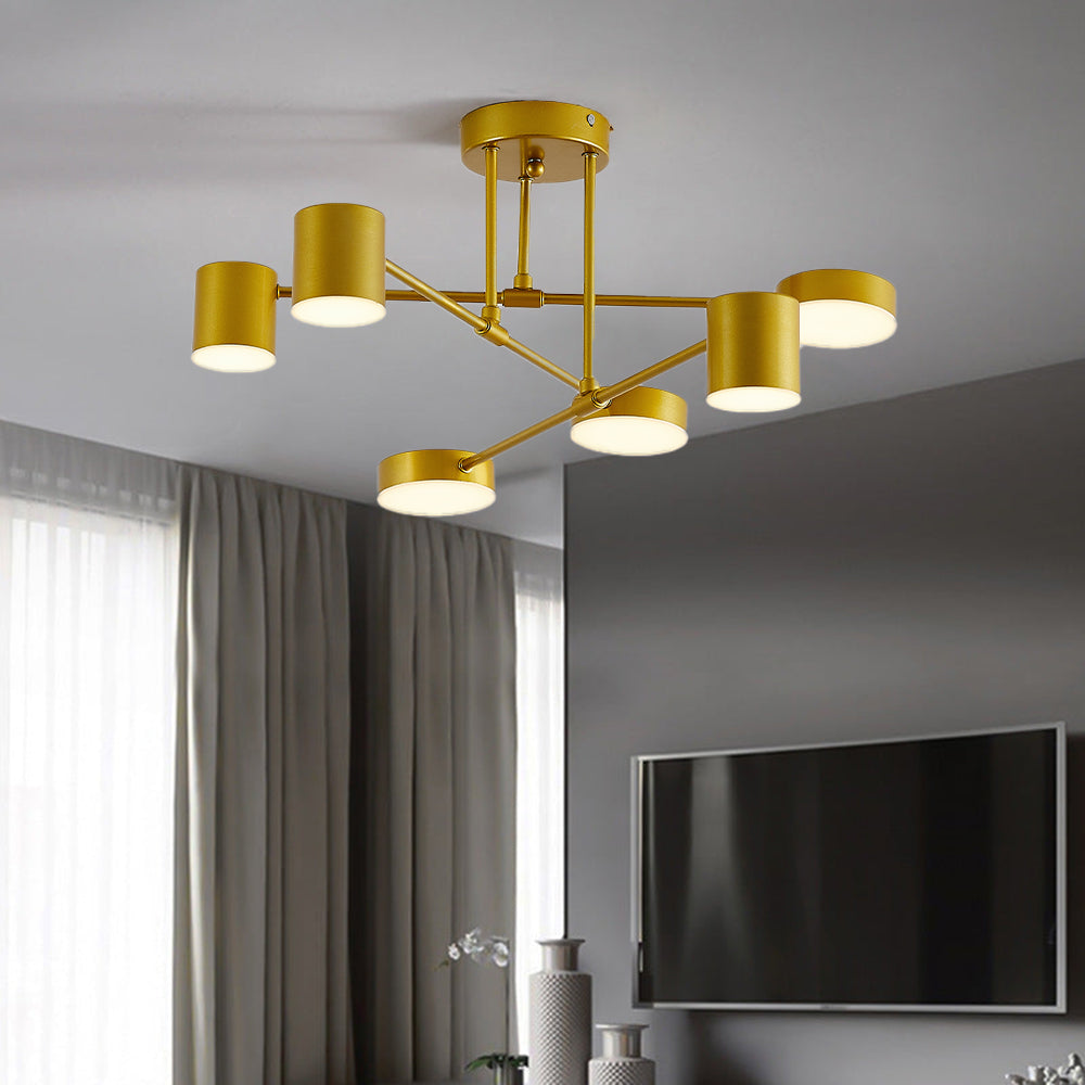 Moderne LED Plafondlamp Staal met Acryl Scandinavisch Design voor Woonkamer Eetkamer Slaapkamer Hal Stijlvol | Sulvida