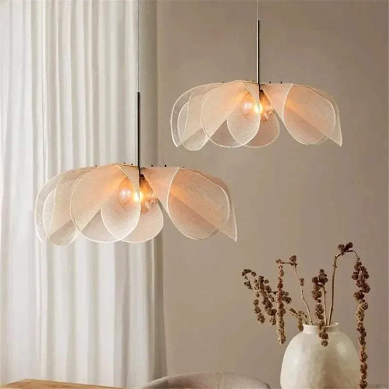 Hanglamp Linnen Kap Messing Frame Warm Licht E27 Eetkamer Woonkamer Slaapkamer Elegant Design Sfeerverlichting | Sulvida