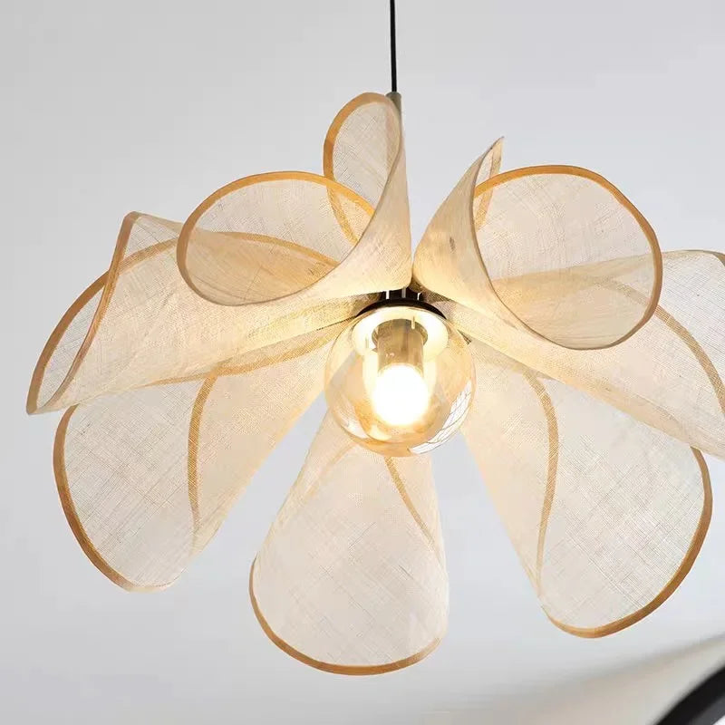 Hanglamp Linnen Kap Messing Frame Warm Licht E27 Eetkamer Woonkamer Slaapkamer Elegant Design Sfeerverlichting | Sulvida