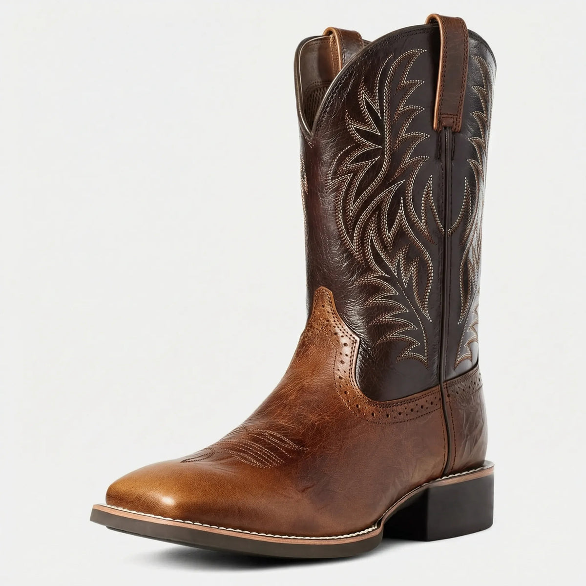 Bottes western mi-hautes à bout carré et broderies, style cowboy, pour hommes et femmes, confortables et décontractées | Sulvida
