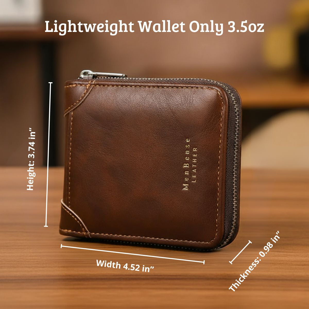 Compacte Leren Portemonnee voor Heren Lichtgewicht Kalfsleer Stijlvol Elegant Stoer Mannelijk Accessoire | Sulvida