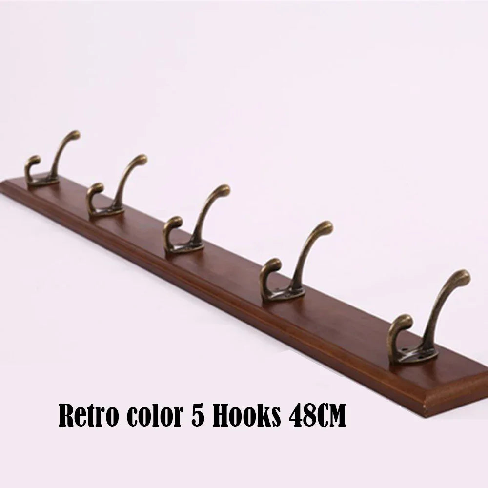 Wandkapstok Massief Hout met 3 tot 5 Haken Keuze Wit Beige Bruin Garderobe Hal Entree Hangers Wandmontage | Sulvida