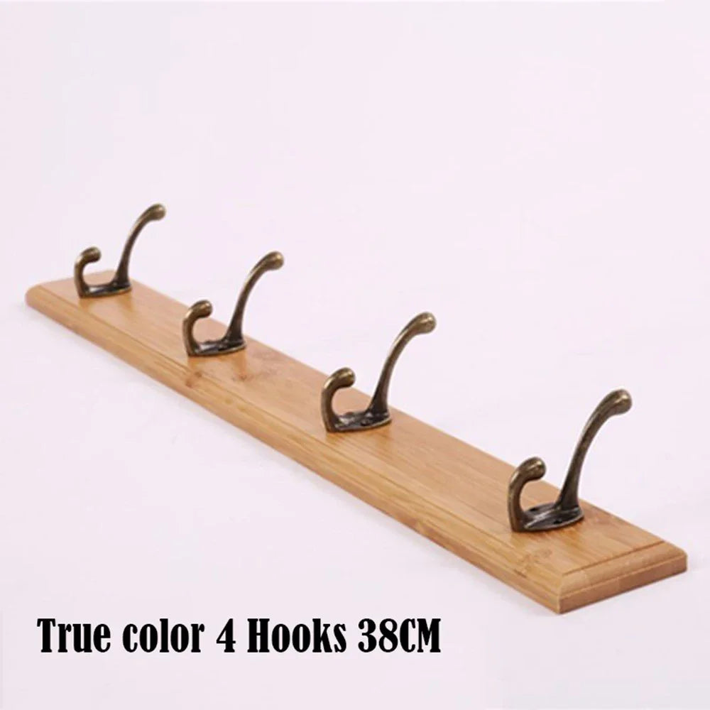 Wandkapstok Massief Hout met 3 tot 5 Haken Keuze Wit Beige Bruin Garderobe Hal Entree Hangers Wandmontage | Sulvida