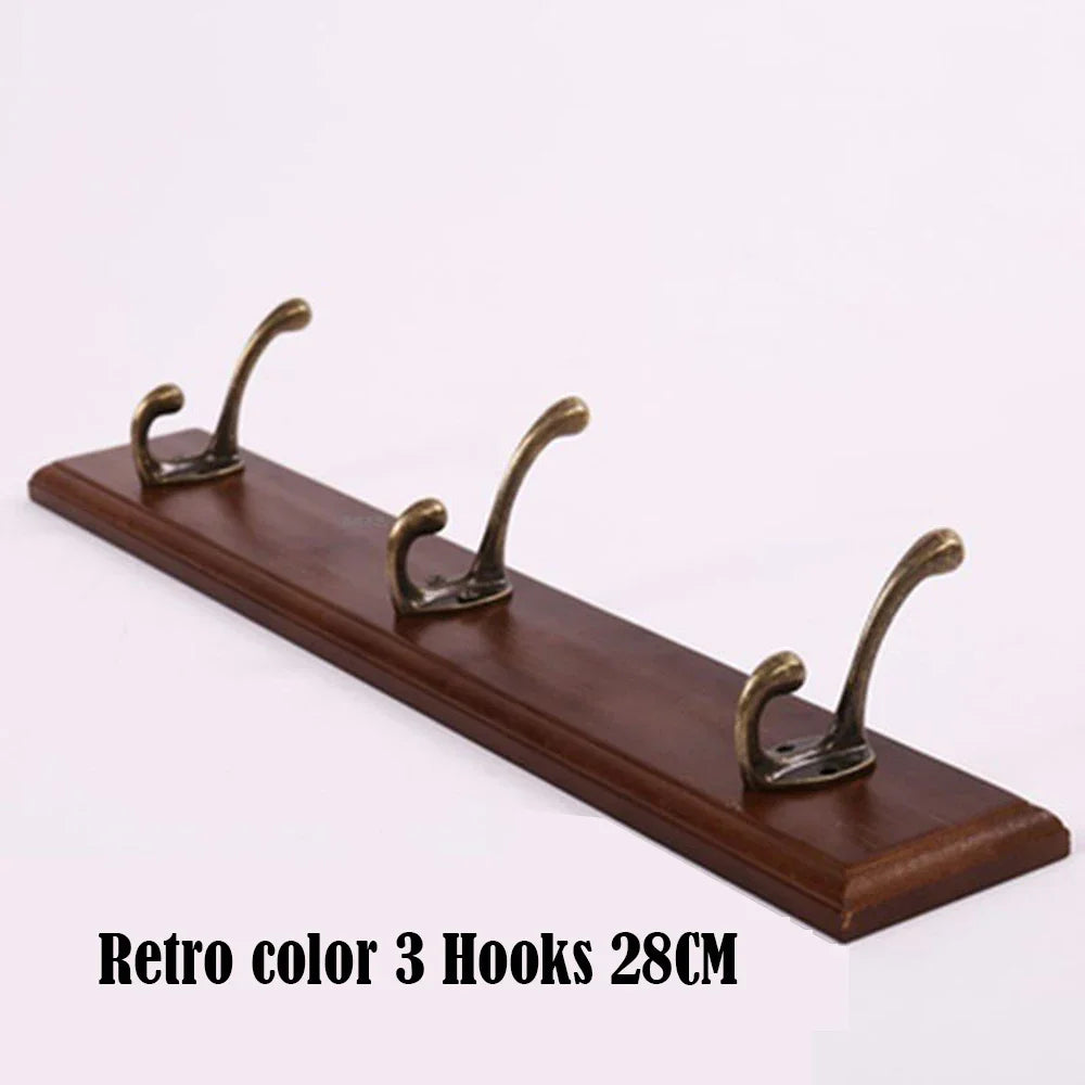 Wandkapstok Massief Hout met 3 tot 5 Haken Keuze Wit Beige Bruin Garderobe Hal Entree Hangers Wandmontage | Sulvida