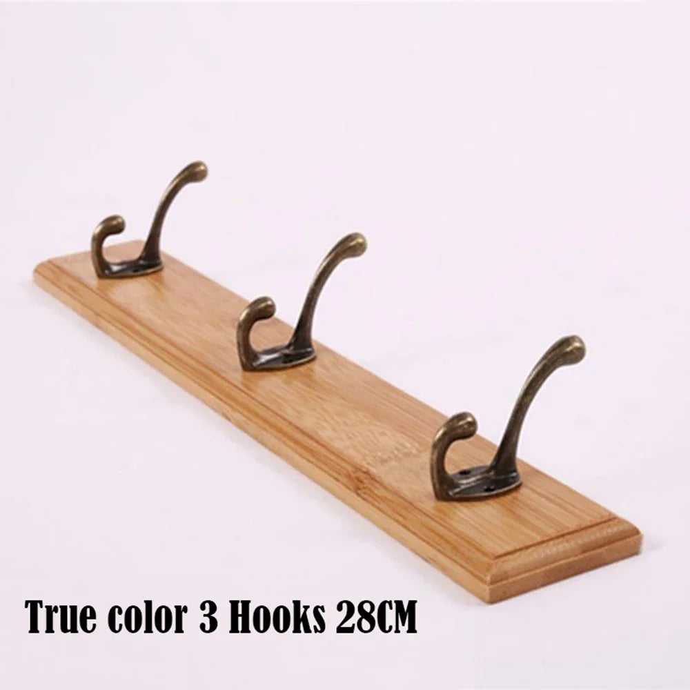 Wandkapstok Massief Hout met 3 tot 5 Haken Keuze Wit Beige Bruin Garderobe Hal Entree Hangers Wandmontage | Sulvida