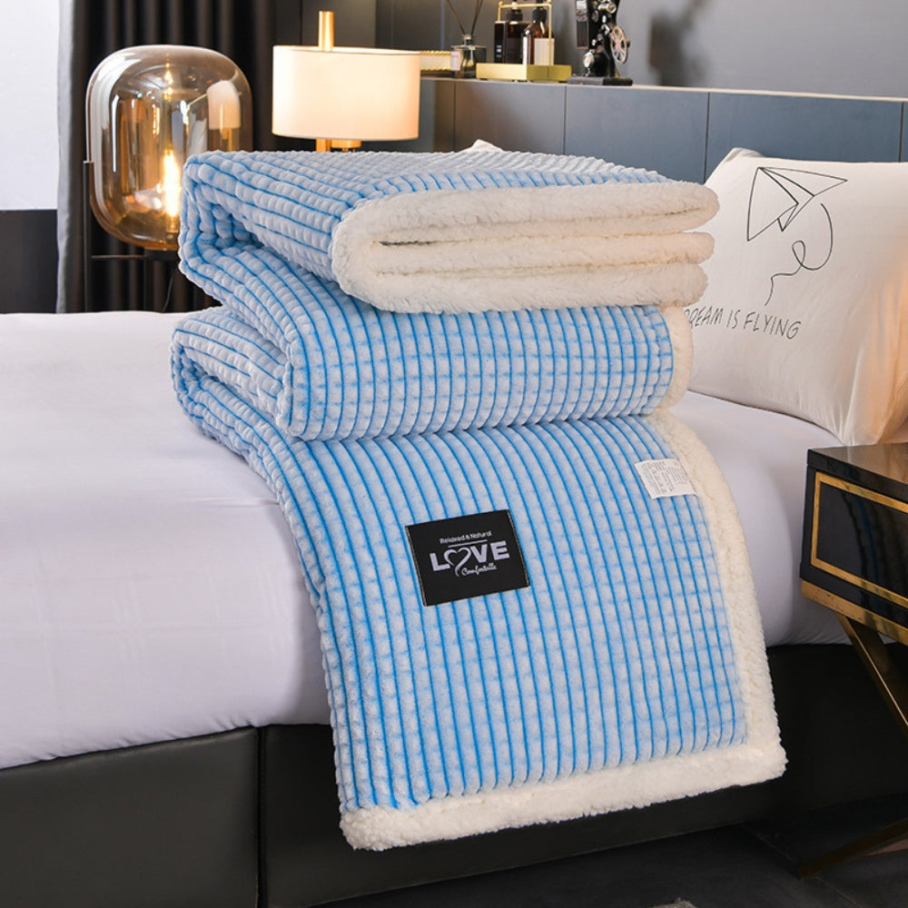 Dubbelzijdige Wafelplaid met Sherpa Teddy – Warme Deken Vlechtpatroon Flanel voor Bank Bed Sofa Winter | Sulvida
