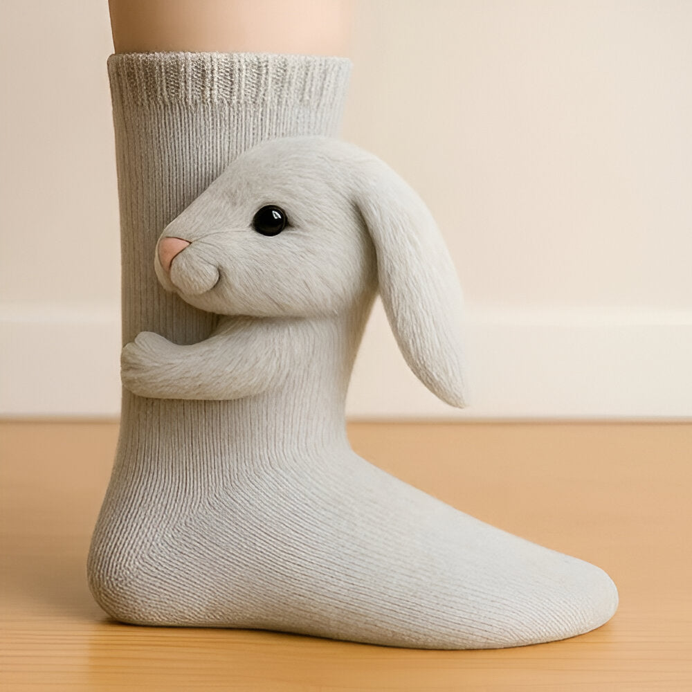 Pluche huissokken met 3D-dierenmotief en antislipzool voor warme winterse avonden thuis en optimaal comfort | Sulvida