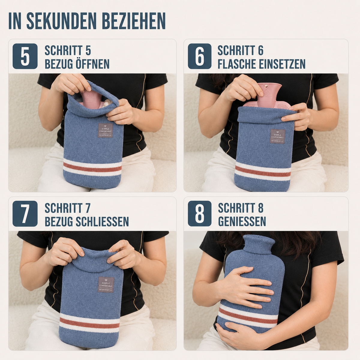 Kruik met Gebreide Hoes 1 Liter – Warmhoudend Comfort voor Buik en Voeten Langdurige Warmte Ontspanning | Sulvida